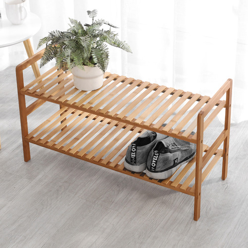 Two tier bamboo shoe rack sale